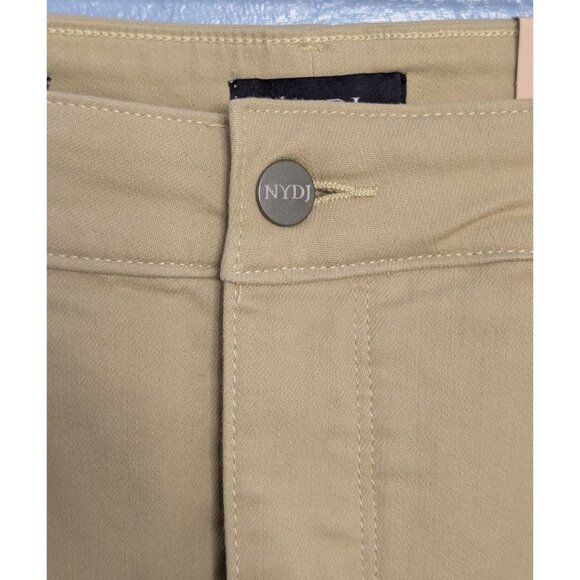 NYDJ Marilyn Crop Cuff Pant Beige 24W Straight Fit Lift Tuck Cool Embrace Denim - Picture 4 of 16
